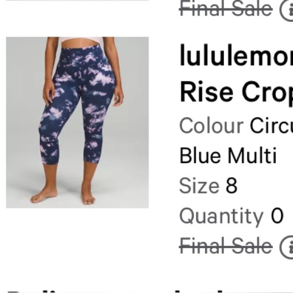 Lululemon Align High Rise Crop 21”